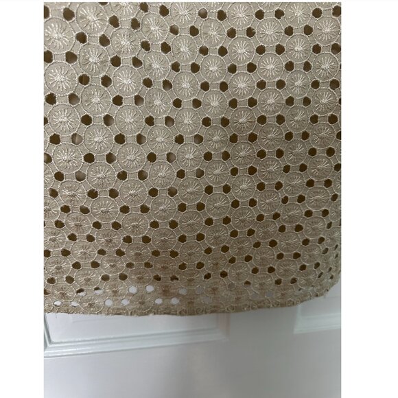 Michael Michael Kors Gold Metallic Eyelet Shift Dress Size 12 - Picture 4 of 9